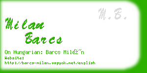 milan barcs business card